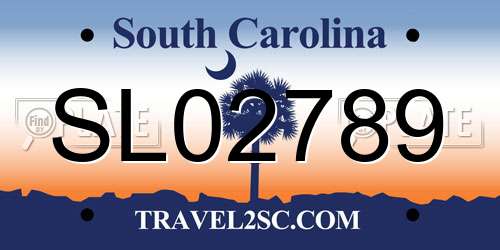 SL02789 South Carolina License Plate