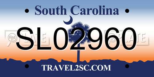 SL02960 South Carolina License Plate