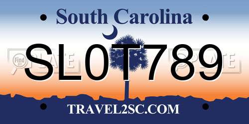 SL0T789 South Carolina License Plate