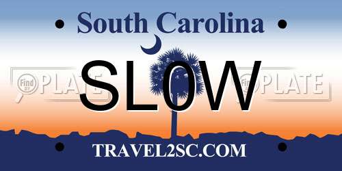 SL0W South Carolina License Plate