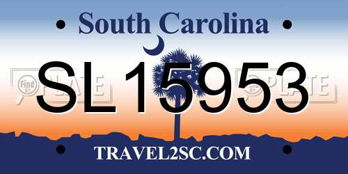 SL15953 South Carolina License Plate