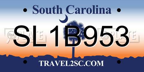 SL1B953 South Carolina License Plate
