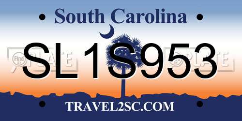 SL1S953 South Carolina License Plate