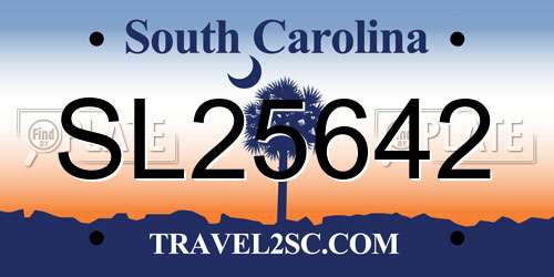 SL25642 South Carolina License Plate