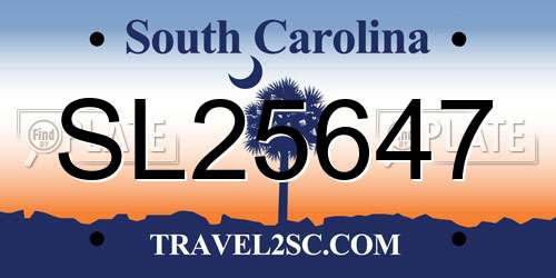SL25647 South Carolina License Plate