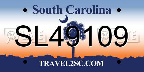 SL49109 South Carolina License Plate