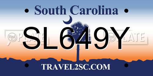 SL649Y South Carolina License Plate