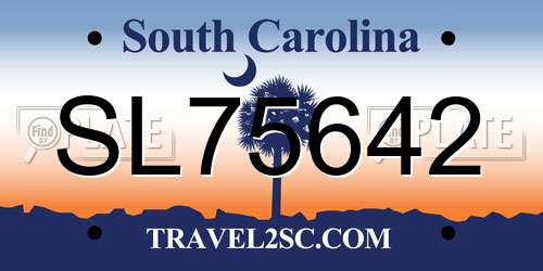 SL75642 South Carolina License Plate