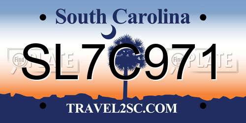 SL7C971 South Carolina License Plate