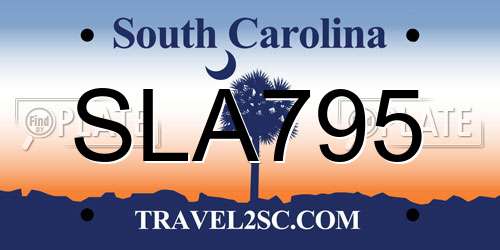 SLA795 South Carolina License Plate