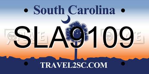 SLA9109 South Carolina License Plate