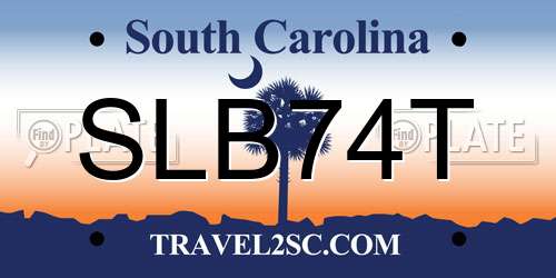 SLB74T South Carolina License Plate