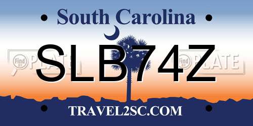 SLB74Z South Carolina License Plate