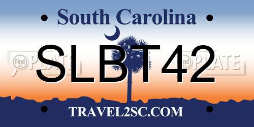 SLBT42 South Carolina License Plate