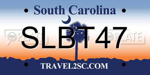SLBT47 South Carolina License Plate