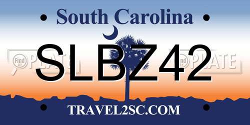 SLBZ42 South Carolina License Plate