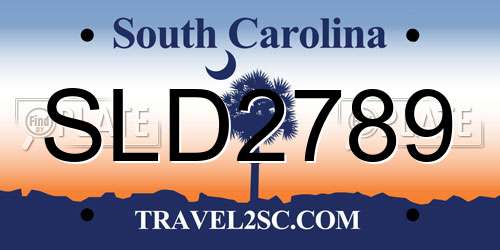 SLD2789 South Carolina License Plate