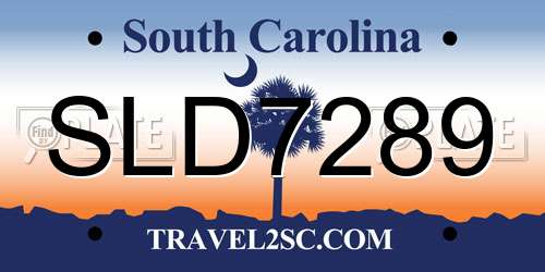 SLD7289 South Carolina License Plate