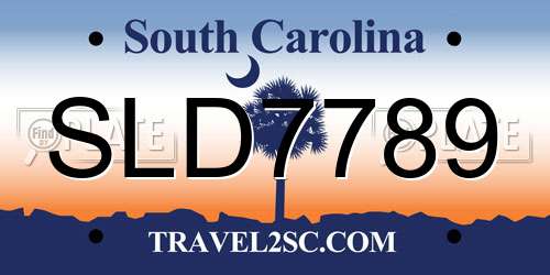 SLD7789 South Carolina License Plate