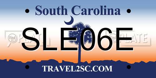 SLE06E South Carolina License Plate
