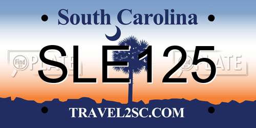 SLE125 South Carolina License Plate