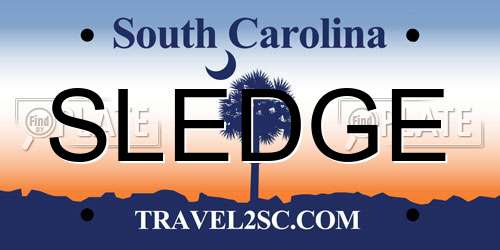 SLEDGE South Carolina License Plate