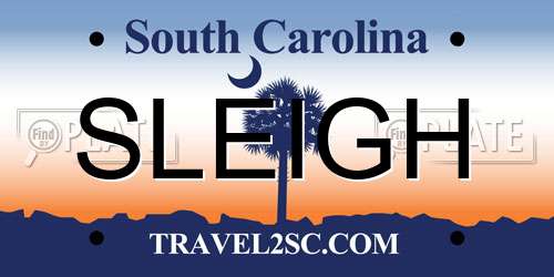 SLEIGH South Carolina License Plate