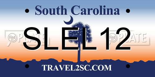 SLEL12 South Carolina License Plate