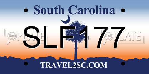 SLF177 South Carolina License Plate