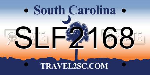 SLF2168 South Carolina License Plate