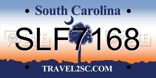 SLF7168 South Carolina License Plate