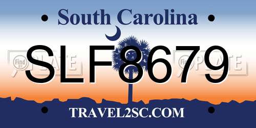 SLF8679 South Carolina License Plate