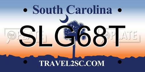 SLG68T South Carolina License Plate
