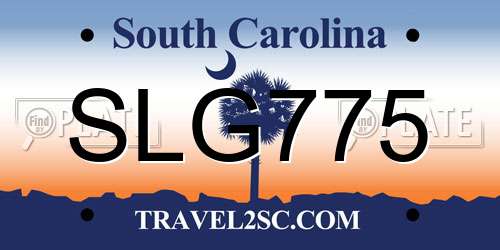 SLG775 South Carolina License Plate