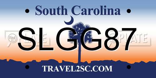 SLGG87 South Carolina License Plate