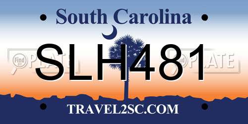 SLH481 South Carolina License Plate