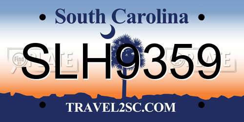 SLH9359 South Carolina License Plate