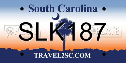 SLK187 South Carolina License Plate