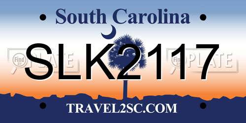 SLK2117 South Carolina License Plate