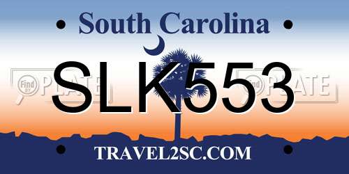 SLK553 South Carolina License Plate
