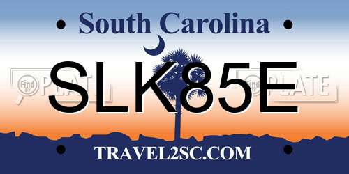 SLK85E South Carolina License Plate
