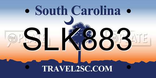 SLK883 South Carolina License Plate