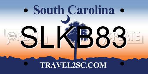 SLKB83 South Carolina License Plate