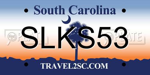 SLKS53 South Carolina License Plate