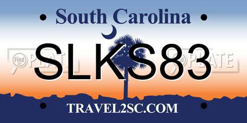 SLKS83 South Carolina License Plate