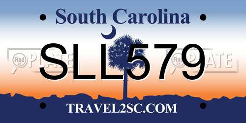 SLL579 South Carolina License Plate