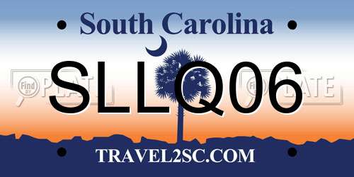 SLLQ06 South Carolina License Plate
