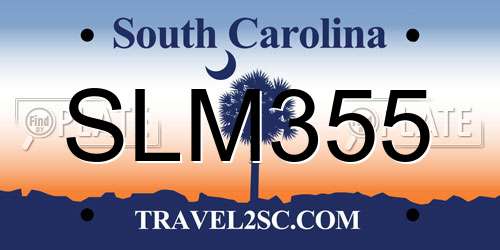 SLM355 South Carolina License Plate