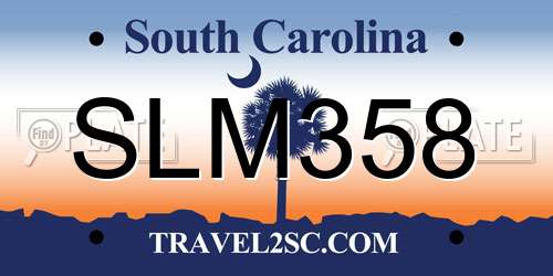 SLM358 South Carolina License Plate