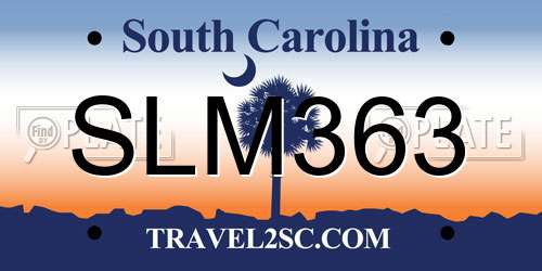 SLM363 South Carolina License Plate